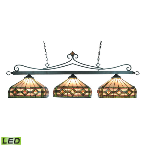 Tiffany Lighting 3 Light LED Billiard In Tiffany Bronze