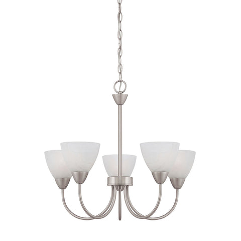 TIA chandelier Matte Nickel 5x100W 120V