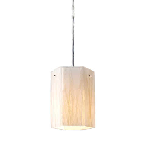 Modern Organics 1 Light Pendant In Polished Chrome And White Sawgrass