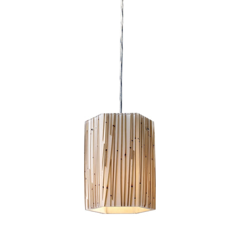 Modern Organics 1 Light Pendant In Polished Chrome And Bamboo Stem