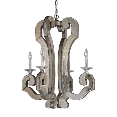 Mariana 4 Light Chandelier In Weathered Silver