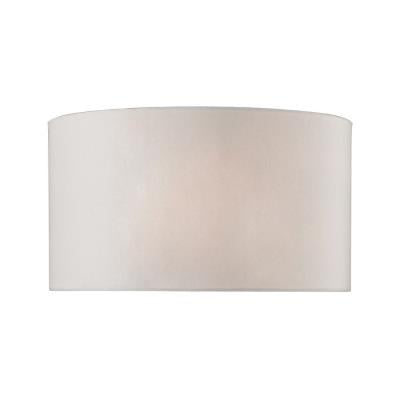 Faux Silk Hardback Drum Shade In White
