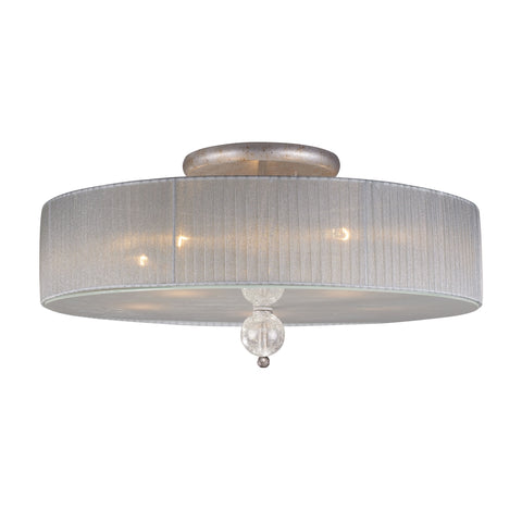 Alexis 5 Light Semi Flush  In Antique Silver