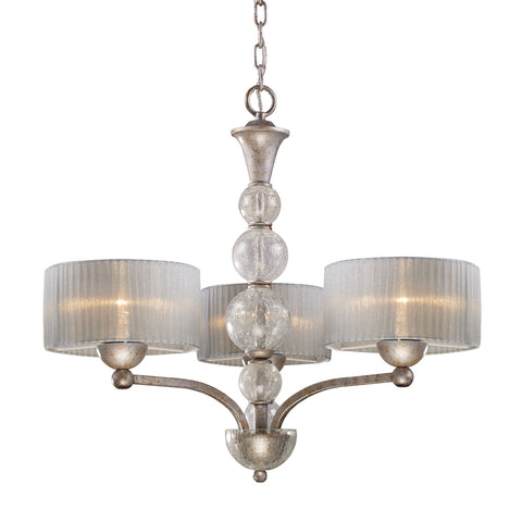 Alexis 3 Light Chandelier In Antique Silver