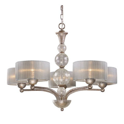 Alexis 5 Light Chandelier In Antique Silver