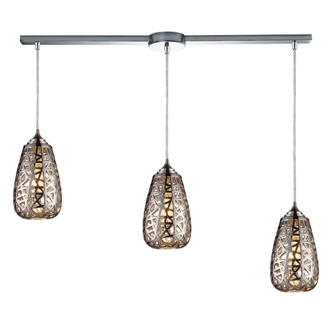 Nestor 3 Light Pendant In Polished Chrome