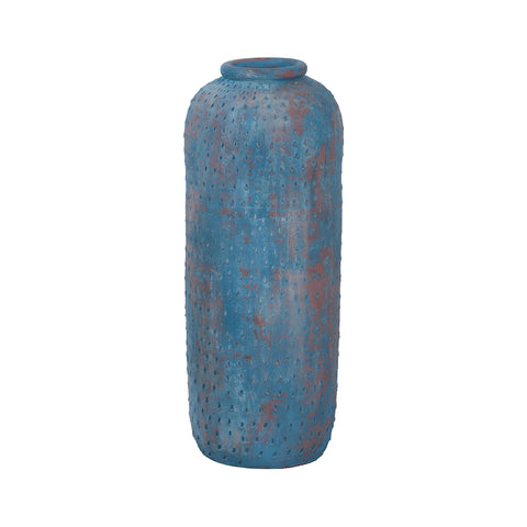 Rustic Blu Vase I In Distressed Blue