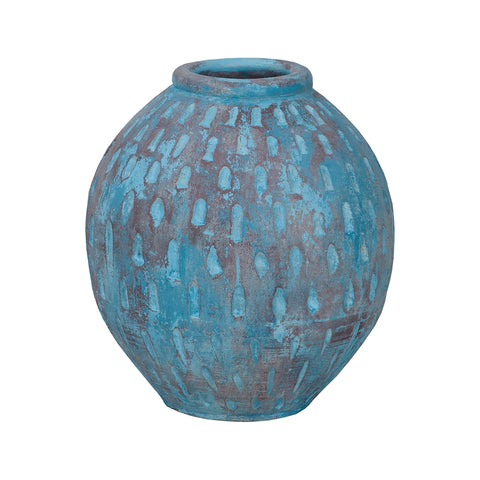 Rustic Blu Base V In Distressed Light Blue With Teardrop Pattern