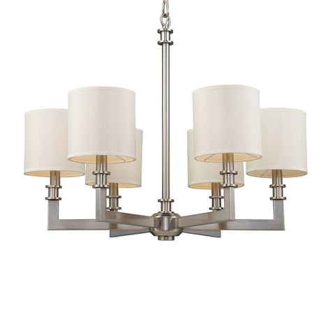 Seven Springs 6 Light Chandelier In Satin Nickel