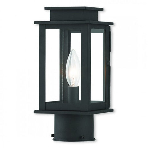 Livex Lighting Princeton 1 Light Black Outdoor Post Lantern