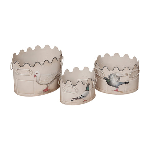 Scalloped Tin Planters