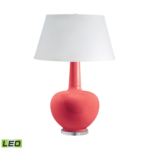 Porcelain LED Table Lamp In Coral