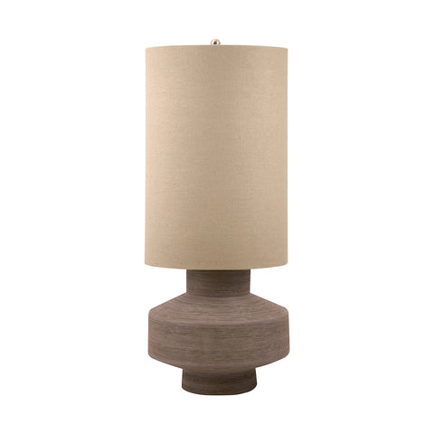 Bisque Ceramic Table Lamp In Taupe