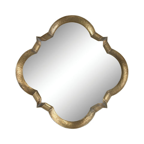Aged Silver Quatrefoil Mirror