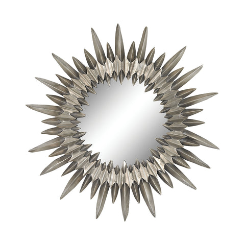 Sunburst Mirror In Aged Silver