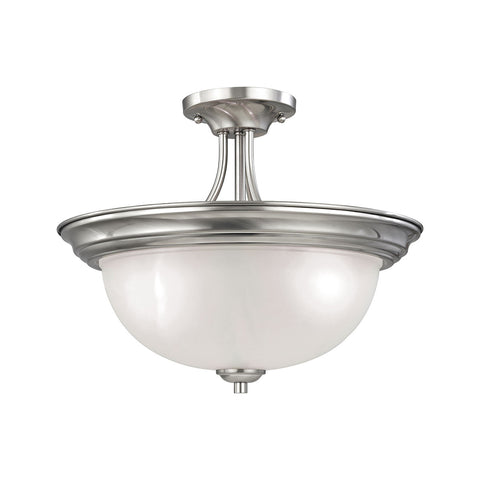 Bristol Lane 3 Light Semi Flush In Brushed Nickel