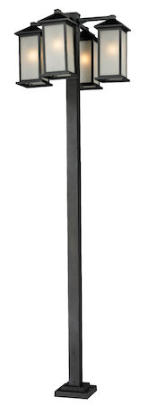 Z-Lite Vienna 4 Head Outdoor Post 547-4-536P-BK
