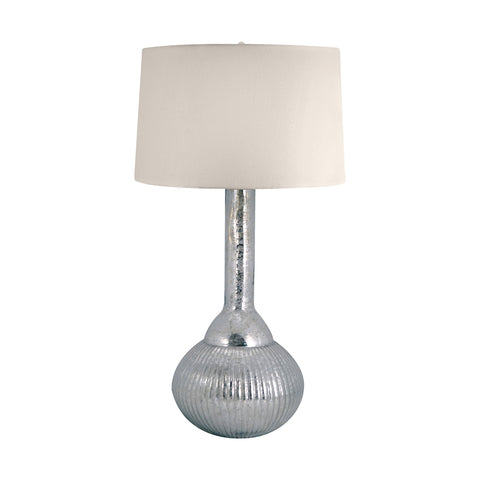Fluted Mercury Glass Table Lamp In Silver