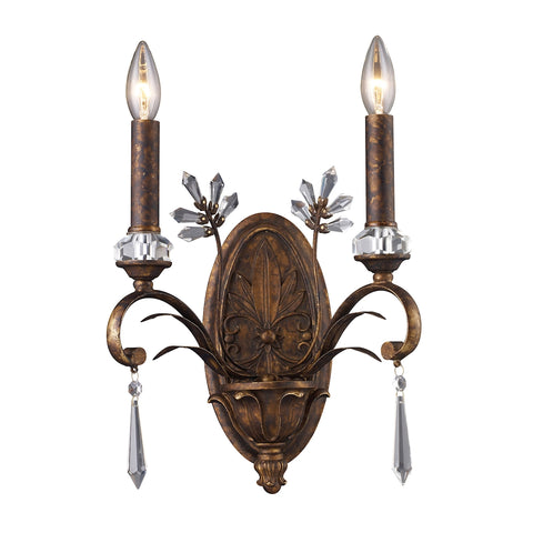 Emilion 2 Light Wall Sconce In Burnt Bronze