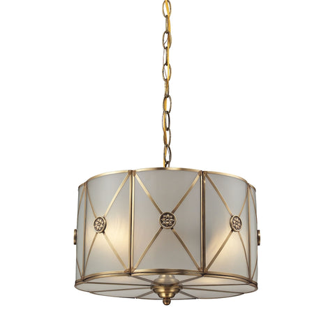 Preston 2 Light Pendant In Brushed Brass