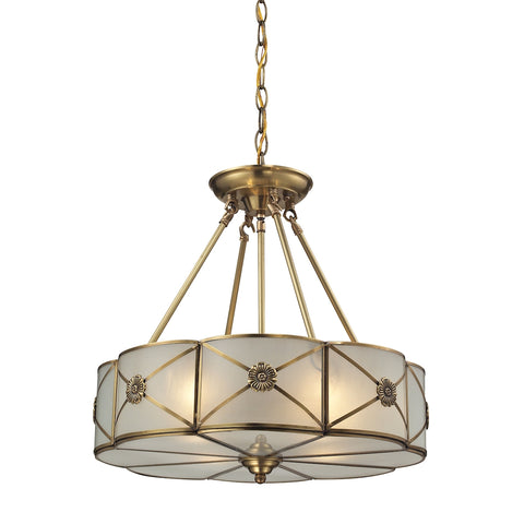 Preston 4 Light Pendant In Brushed Brass