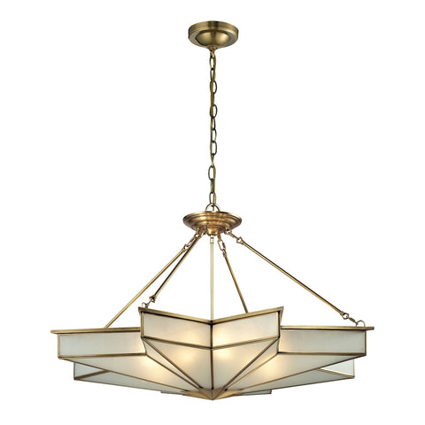 Decostar 8 Light Pendant In Brushed Brass