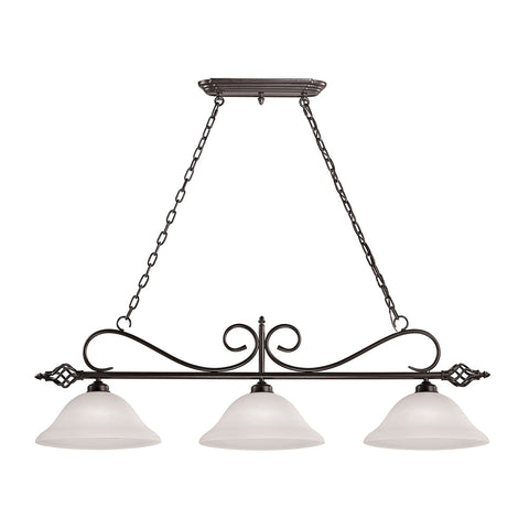 Santa Fe 3 Light Pendant  In Oil Rubbed Bronze