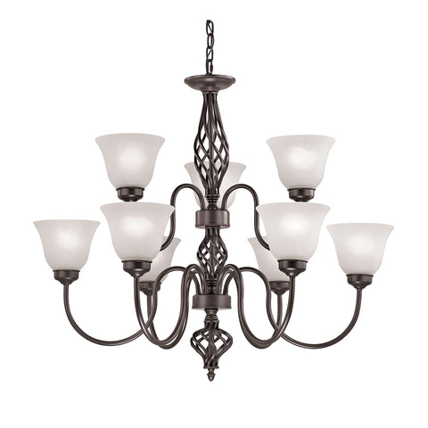 Santa Fe 9 Light Chandelier  In Oil Rubbed Bronze