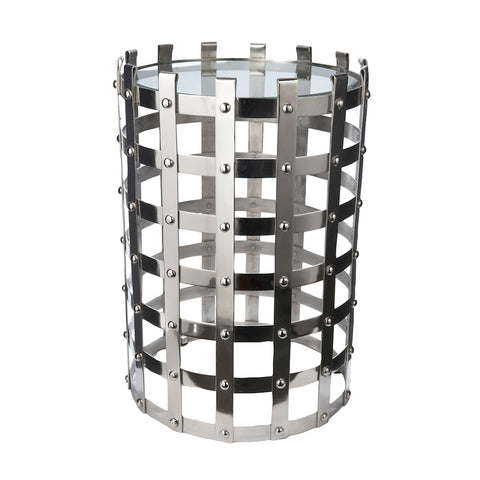 Metal Strap Table With Glass Top