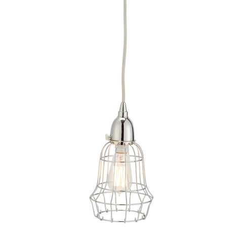 Silver Wire 1 Light Barrel Pendant