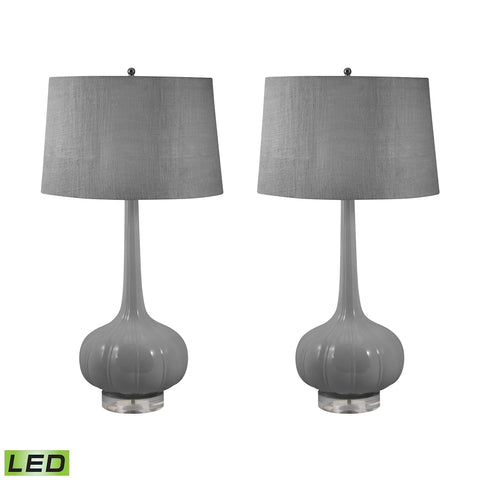 Del Mar Porcelain LED Table Lamp In Grey