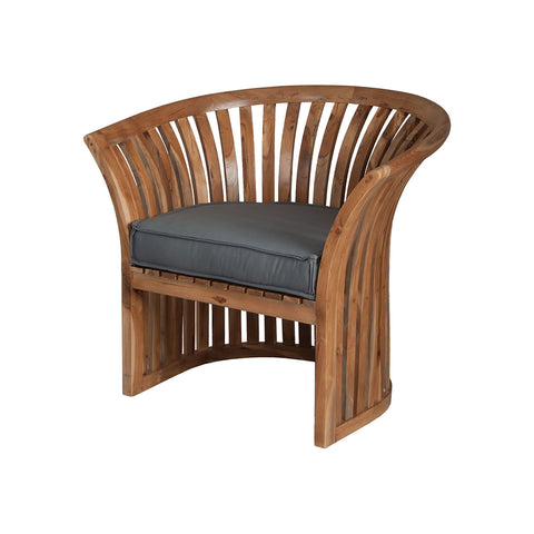 Teak Barrel Chair Cushion In Grey