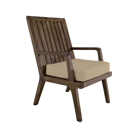 Teak Arm Chair Cushion In White