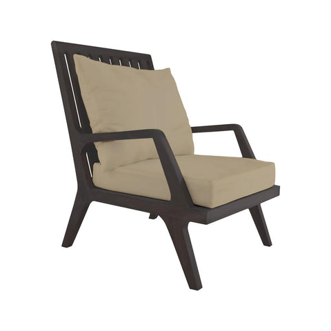 Teak Patio Lounge Chair Cushions In White