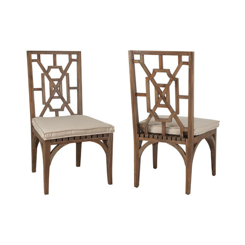 Teak Patio Dining Chair Cushion In Grey