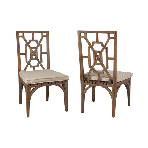 Teak Patio Dining Chair Cushion In Cream