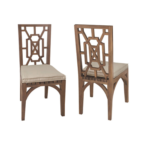 Teak Garden Dining Chair Cushion In Cream