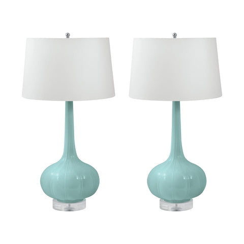 Del Mar Porcelain Table Lamps In Mint - Set of 2