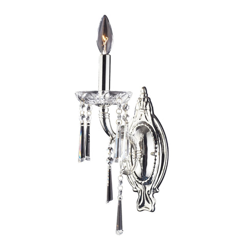 Princess 1 Light Wall Sconce In Polished Silver With Silk String Shade