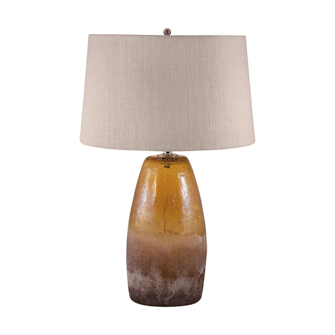 Amber Crackle Arctic Glass Table Lamp