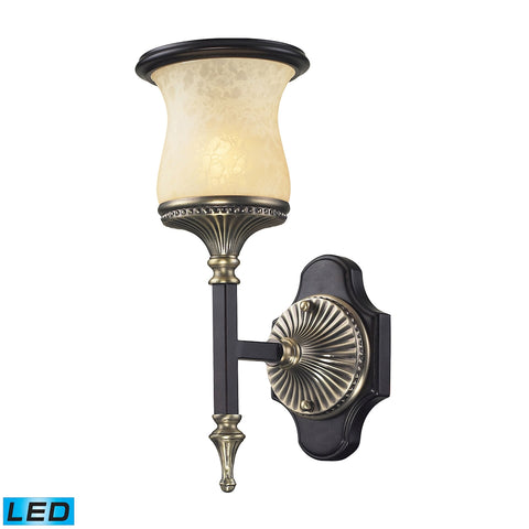 Georgian Court 1 Light LED Wall Sonce In Antique Bronze And Dark Umber