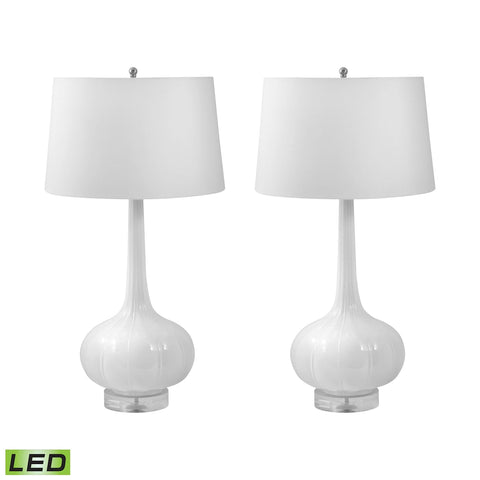 Del Mar Porcelain LED Table Lamp In White