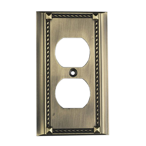 Clickplates 2-Socket Single Plate In Antique Brass