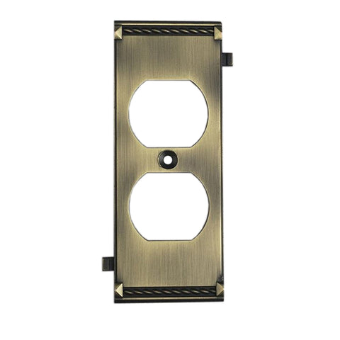 Clickplates 2-Socket Middle Plate In Antique Brass