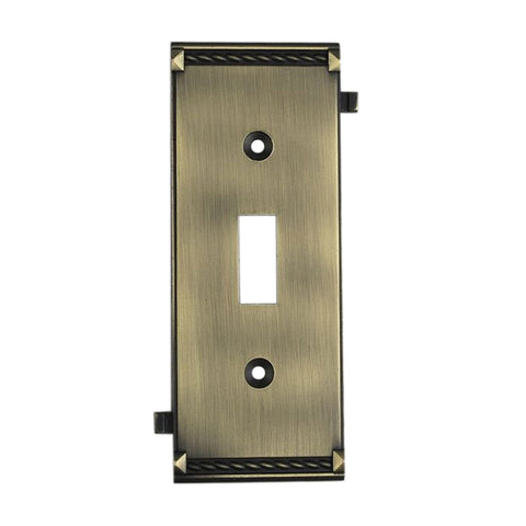 Clickplates Middle Switch Plate In Antique Brass