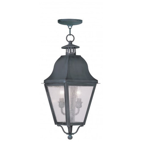 Livex Lighting Amwell 2 Light Charcoal Outdoor Chain Lantern