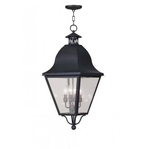 Livex Lighting Amwell 4 Light Black Outdoor Chain Lantern