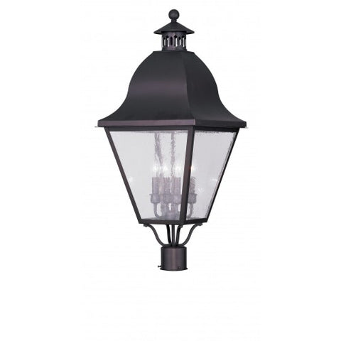 Livex Lighting Amwell 4 Light Bronze Outdoor Post Lantern