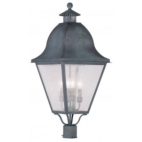Livex Lighting Amwell 4 Light Charcoal Outdoor Post Lantern