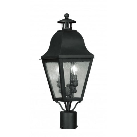 Livex Lighting Amwell 2 Light Black Outdoor Post Lantern